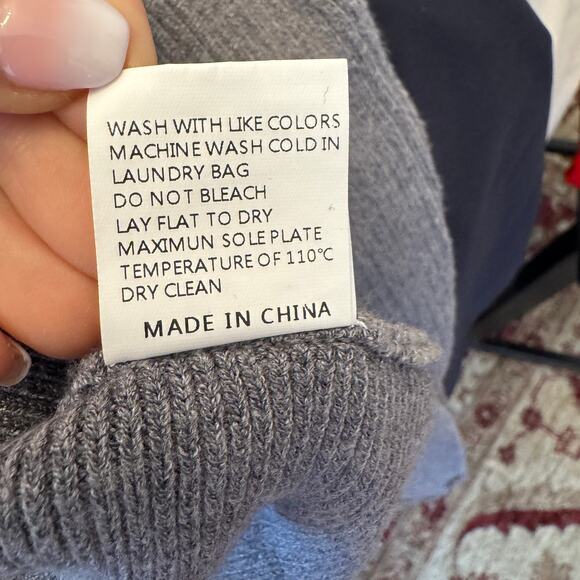 Anrabess Ribbed Turtleneck Oversized Sweater Gray Size M - Picture 5 of 7